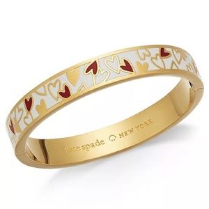 Kate Spade RARE Gold Tone “All My Love” Hearts Bangle Bracelet